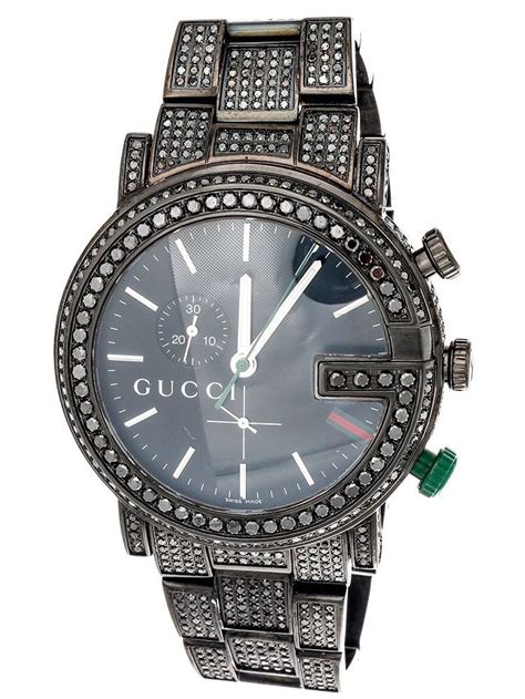 black diamond gucci watch replica|gucci black chronograph watch.